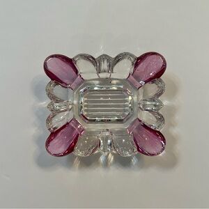 Vintage Pink and Clear Glass Trinket/Decor